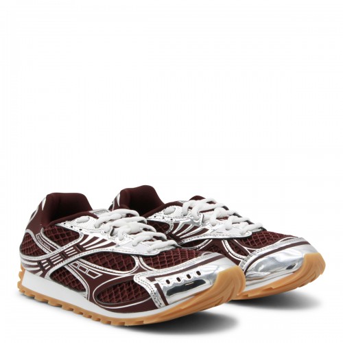 BURGUNDY AND SILVER ORBIT SNEAKERS
