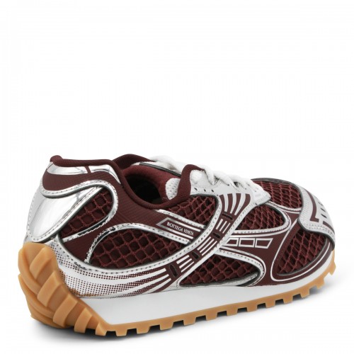 BURGUNDY AND SILVER ORBIT SNEAKERS