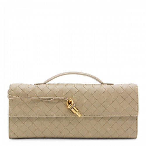 BEIGE LEATHER CLUTCH