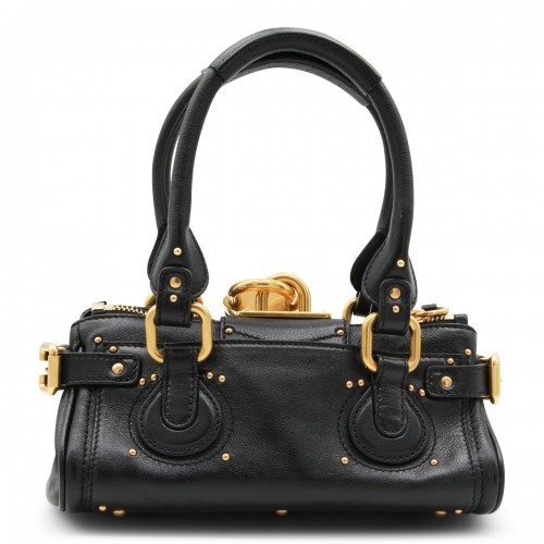 BLACK LEATHER PADDINGTON SMALL TOP HANDLE BAG