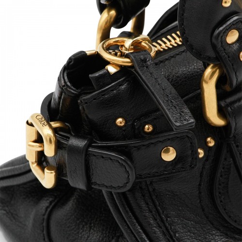 BLACK LEATHER PADDINGTON SMALL TOP HANDLE BAG