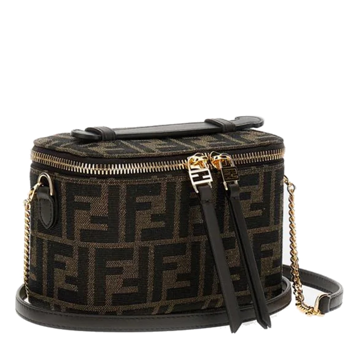 BROWN VANITY TOP HANDLE BAG