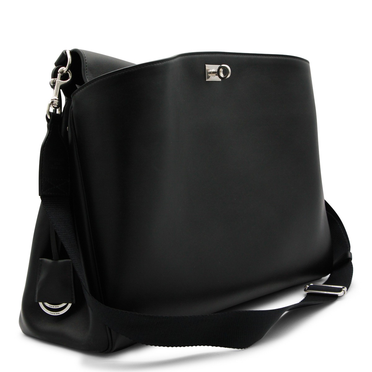 BLACK LEATHER RODEO MEDIUM MESSANGER BAG