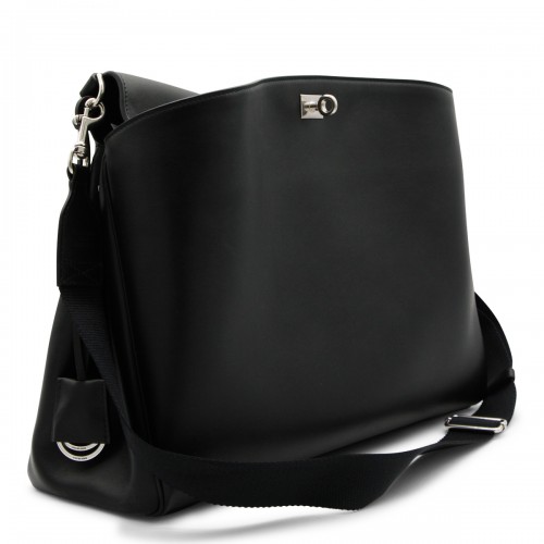 BLACK LEATHER RODEO MEDIUM MESSANGER BAG