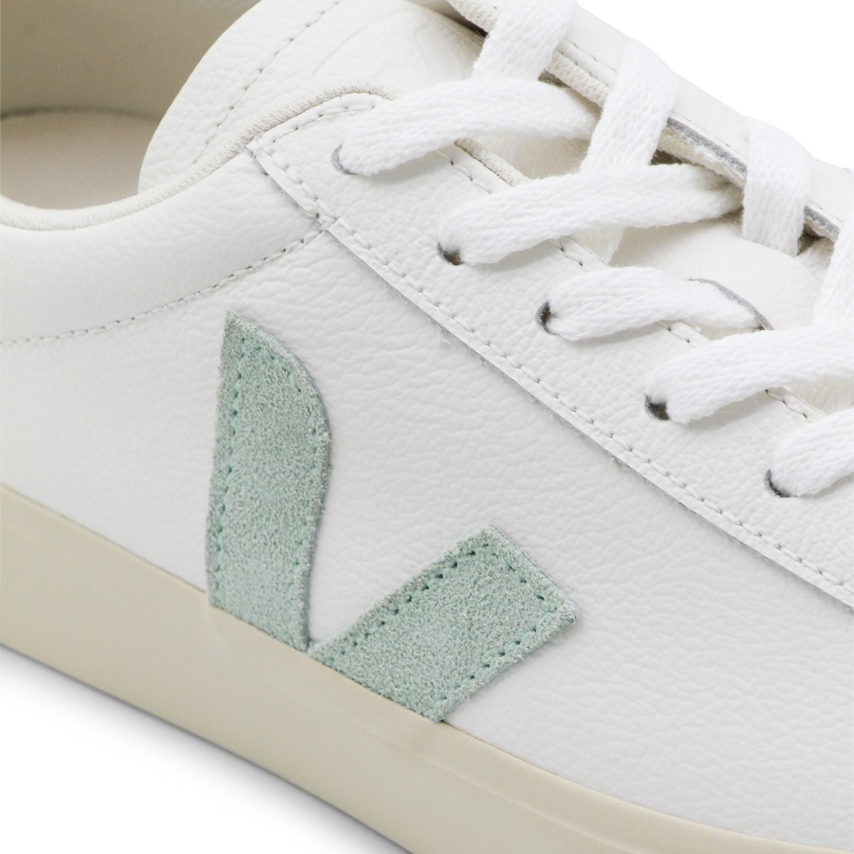 WHITE AND LIGHT GREEN SNEAKERS