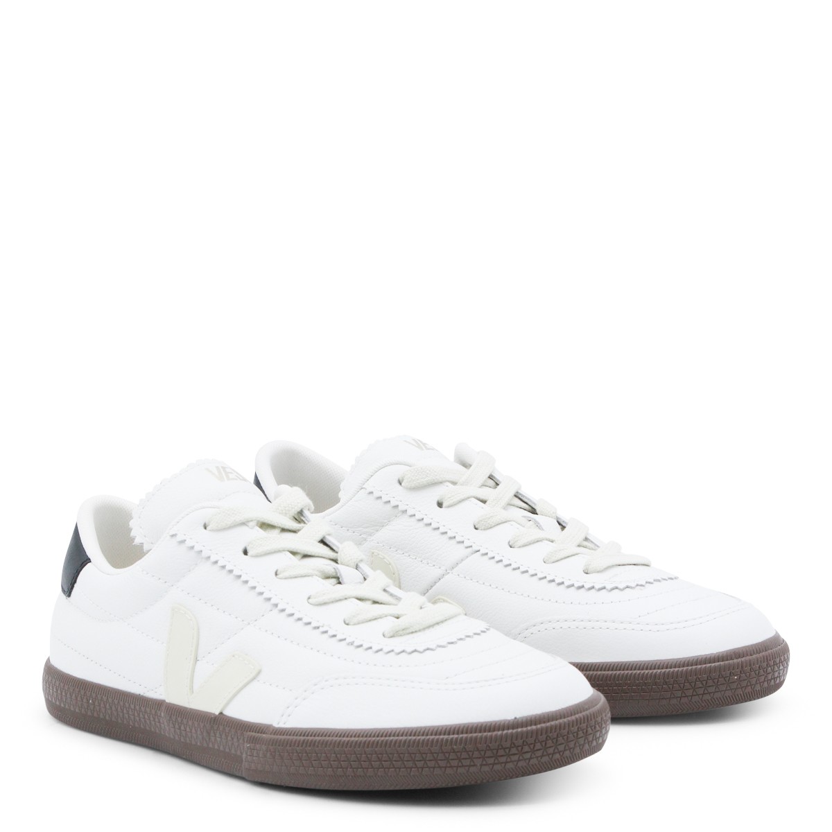 WHITE AND DARK BROWN LEATHER PANENKA...