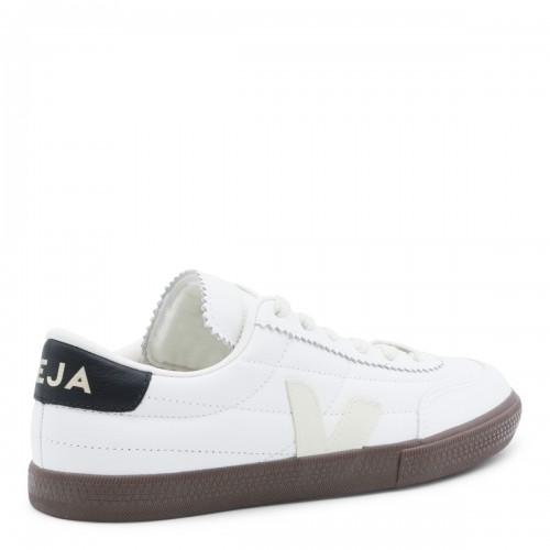 WHITE AND DARK BROWN LEATHER PANENKA SNEAKERS