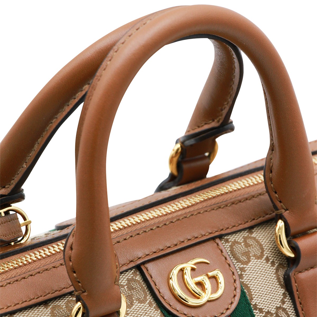 BEIGE OPHIDIA MEDIUM TOP HANDLE BAG