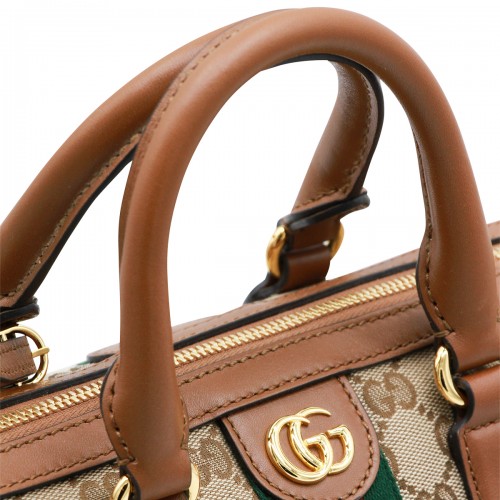 BEIGE OPHIDIA MEDIUM TOP HANDLE BAG