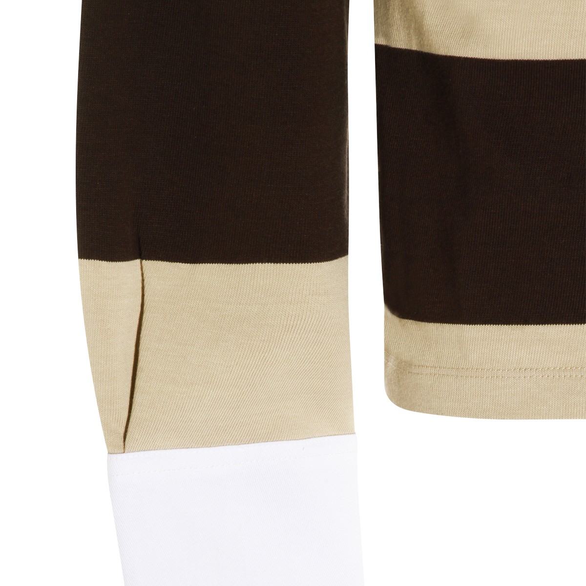 BEIGE AND BROWN COTTON POLO SHIRT