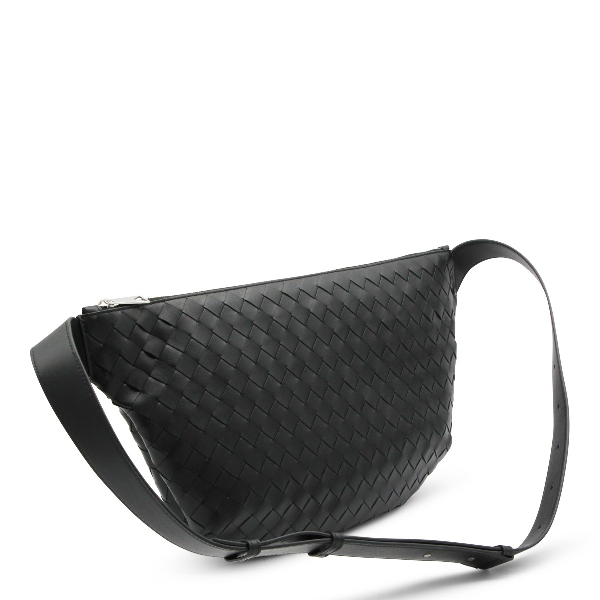 BLACK LEATHER DAY SLING BAG