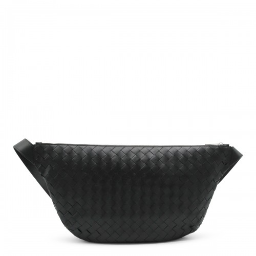 BLACK LEATHER DAY SLING BAG