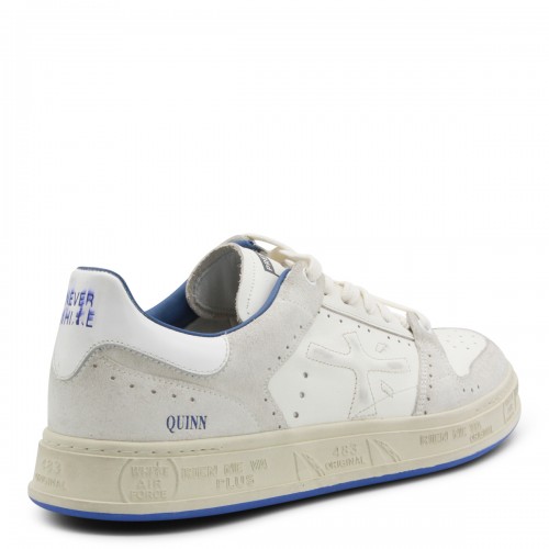 WHITE AND BLUE LEATHER QUINN SNEAKERS