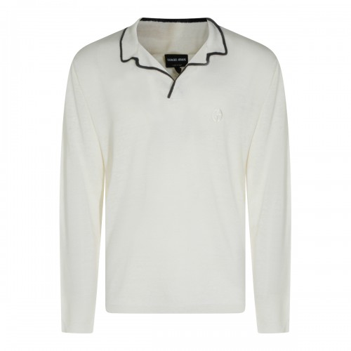 IVORY LINEN SILK BLEND POLO...
