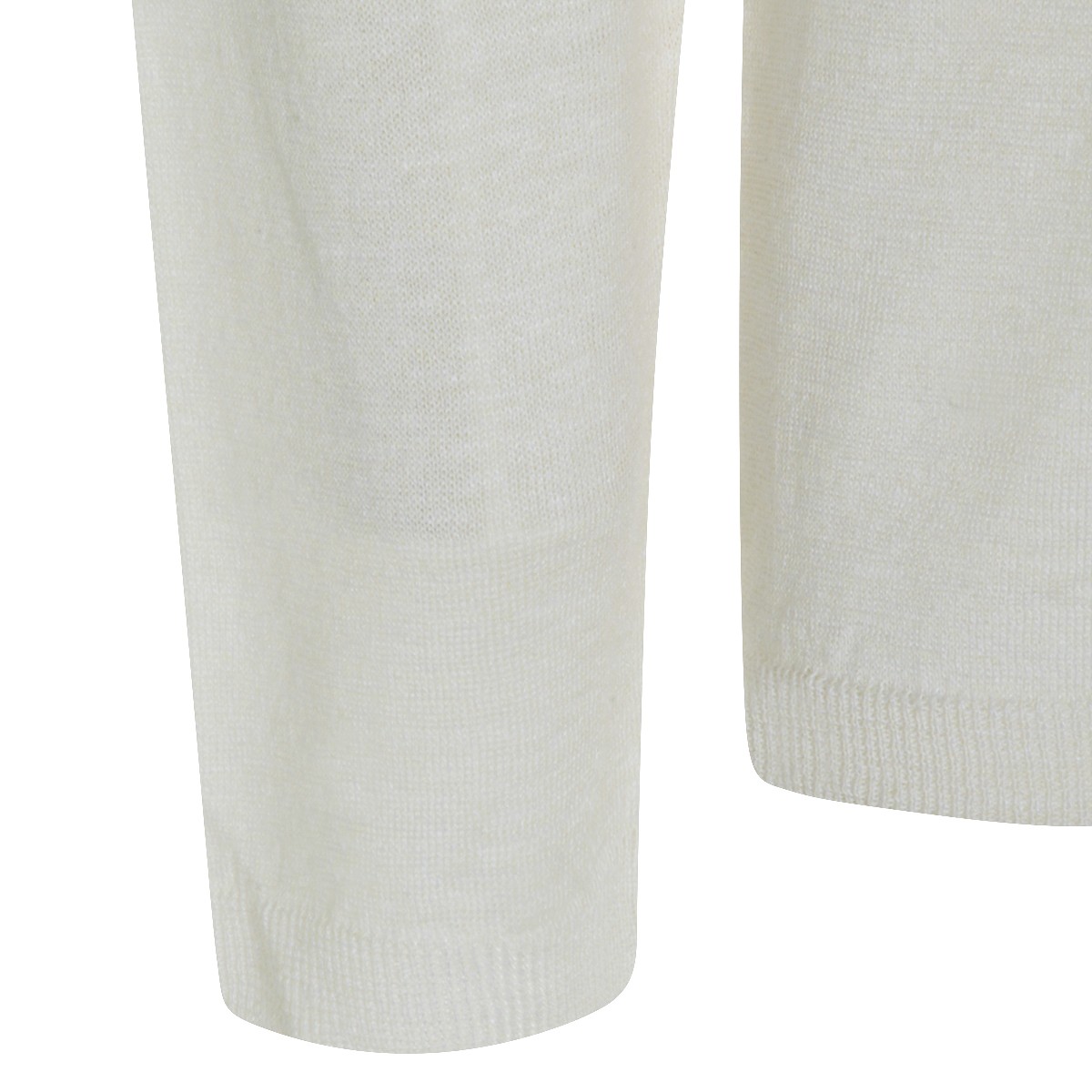 IVORY LINEN SILK BLEND POLO SHIRT