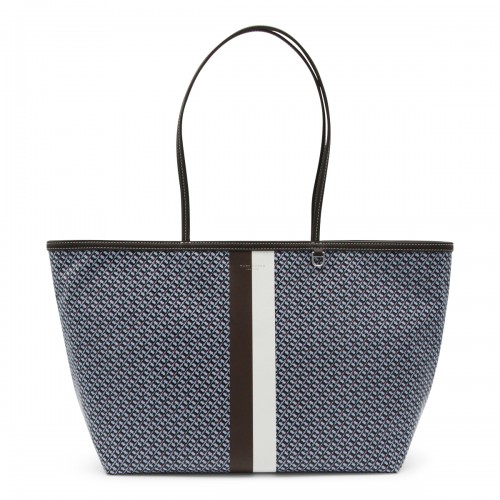 BLUE LEATHER RACER TOTE