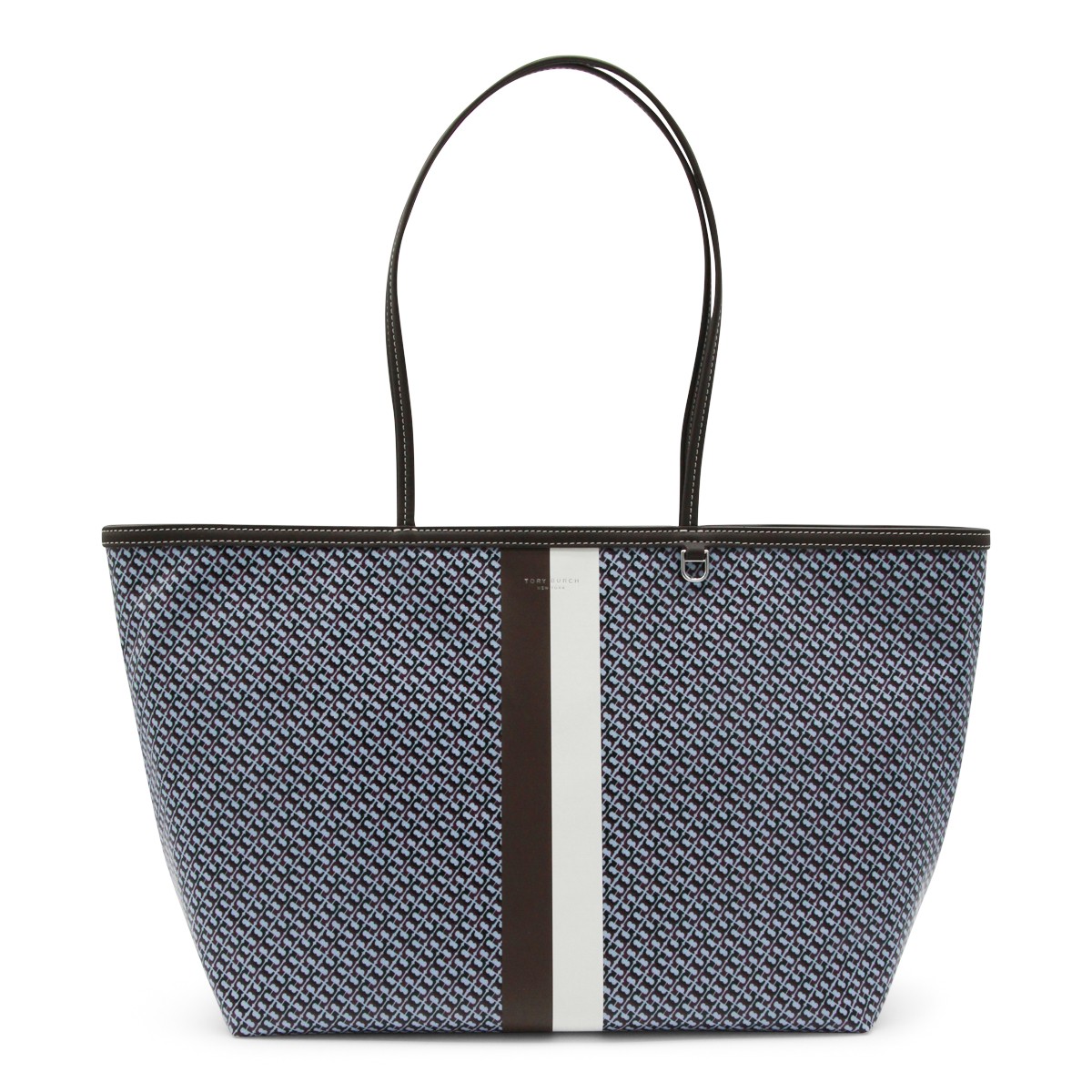 BLUE LEATHER RACER TOTE