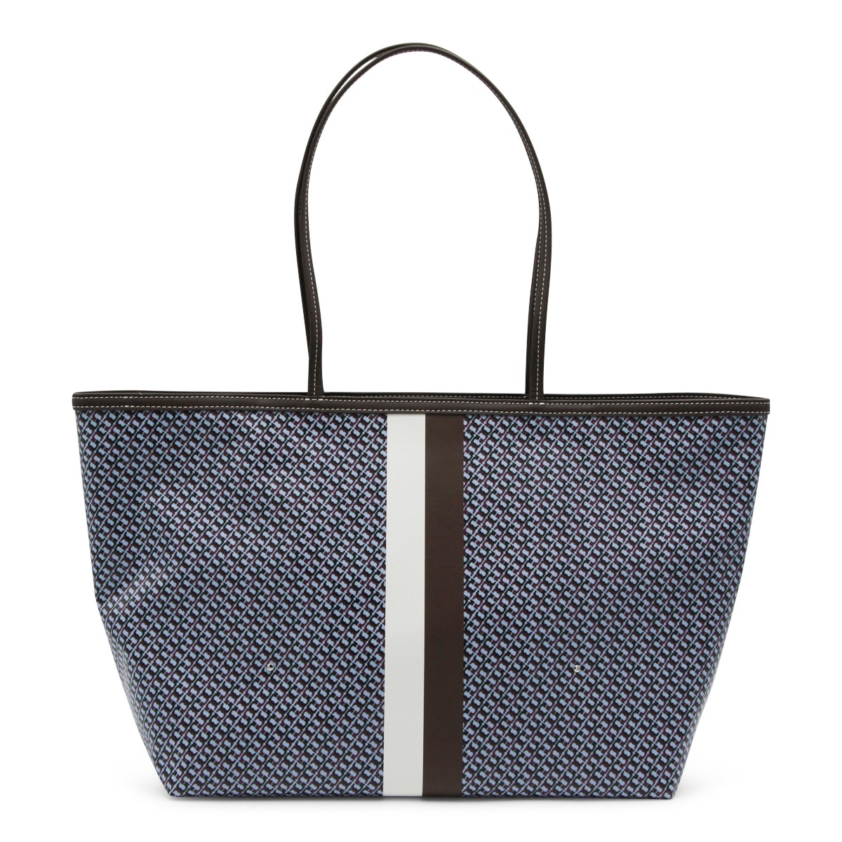 BLUE LEATHER RACER TOTE