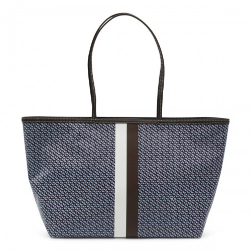 BLUE LEATHER RACER TOTE