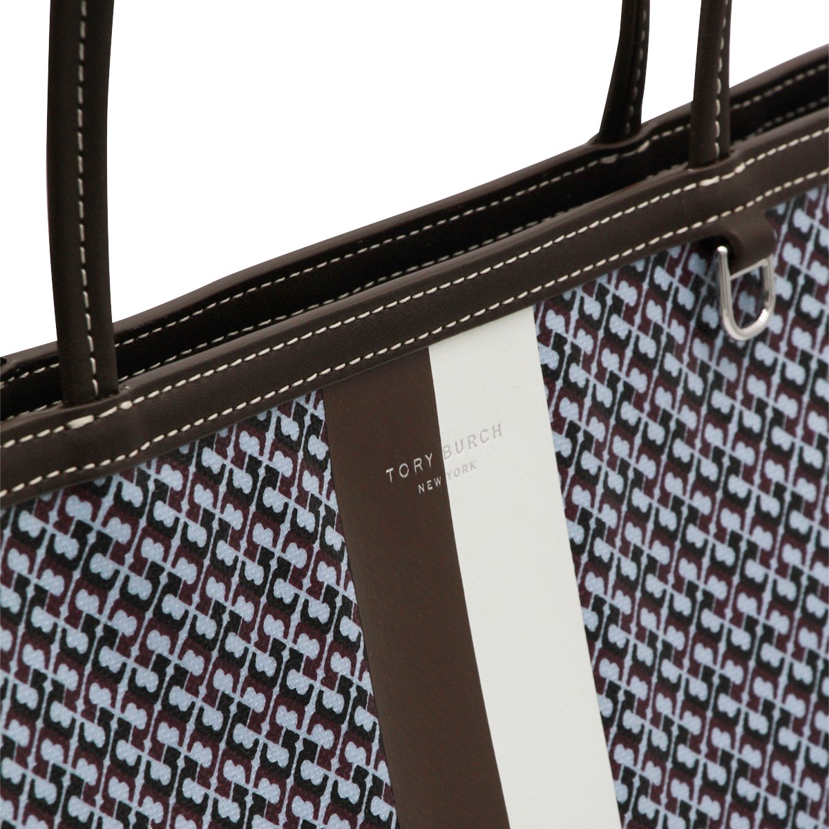 BLUE LEATHER RACER TOTE
