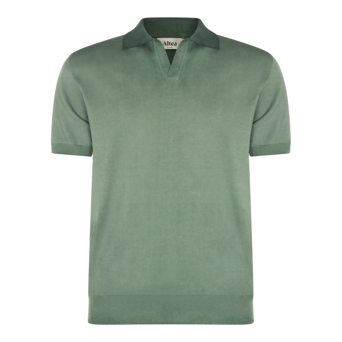 GREEN COTTON POLO SHIRT