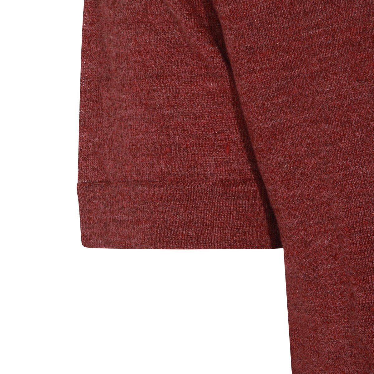 RED LINEN COTTON BLEND POLO SHIRT