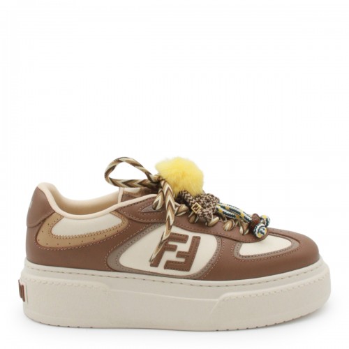 BROWN AND WHITE LEATHER...