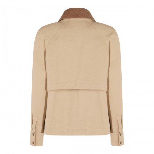 BEIGE COTTON CASUAL JACKET