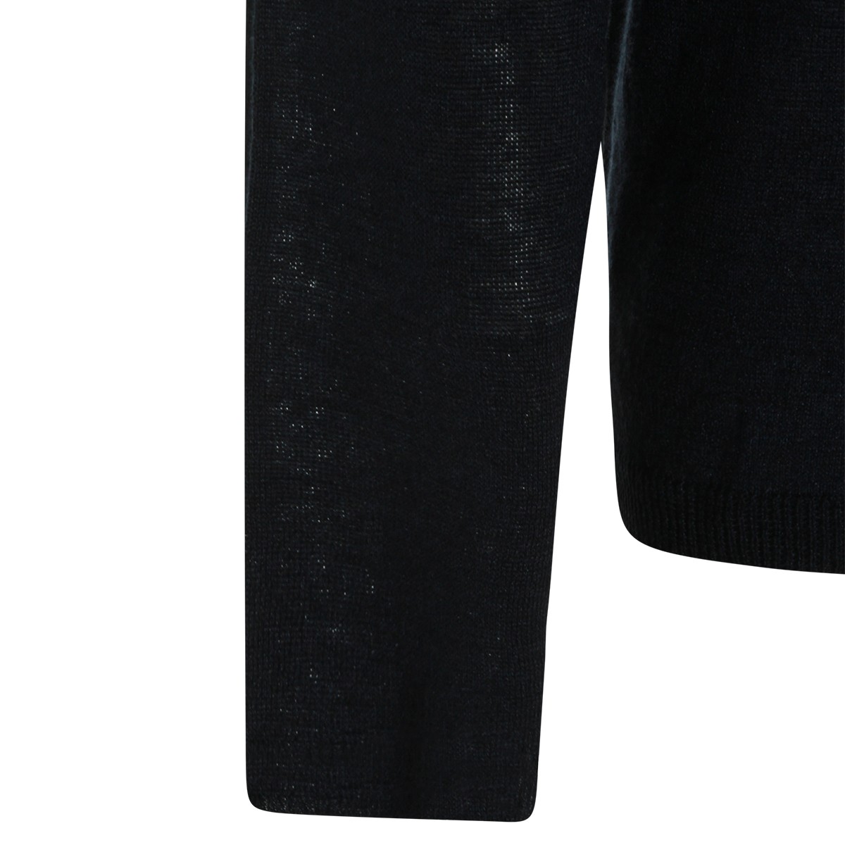 NAVY LINEN SILK BLEND POLO SHIRT