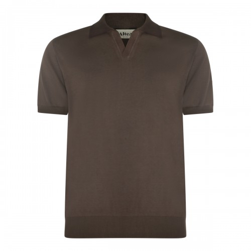 BROWN COTTON POLO SHIRT