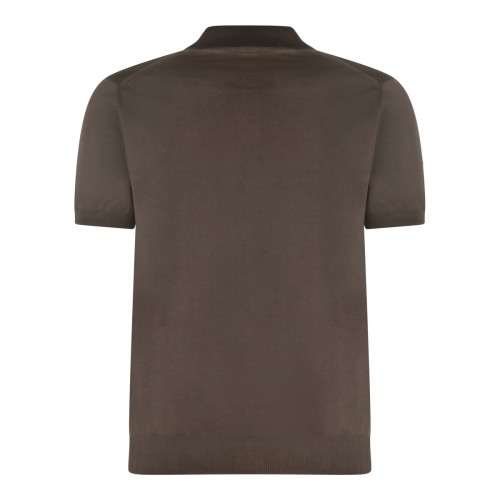 BROWN COTTON POLO SHIRT 2