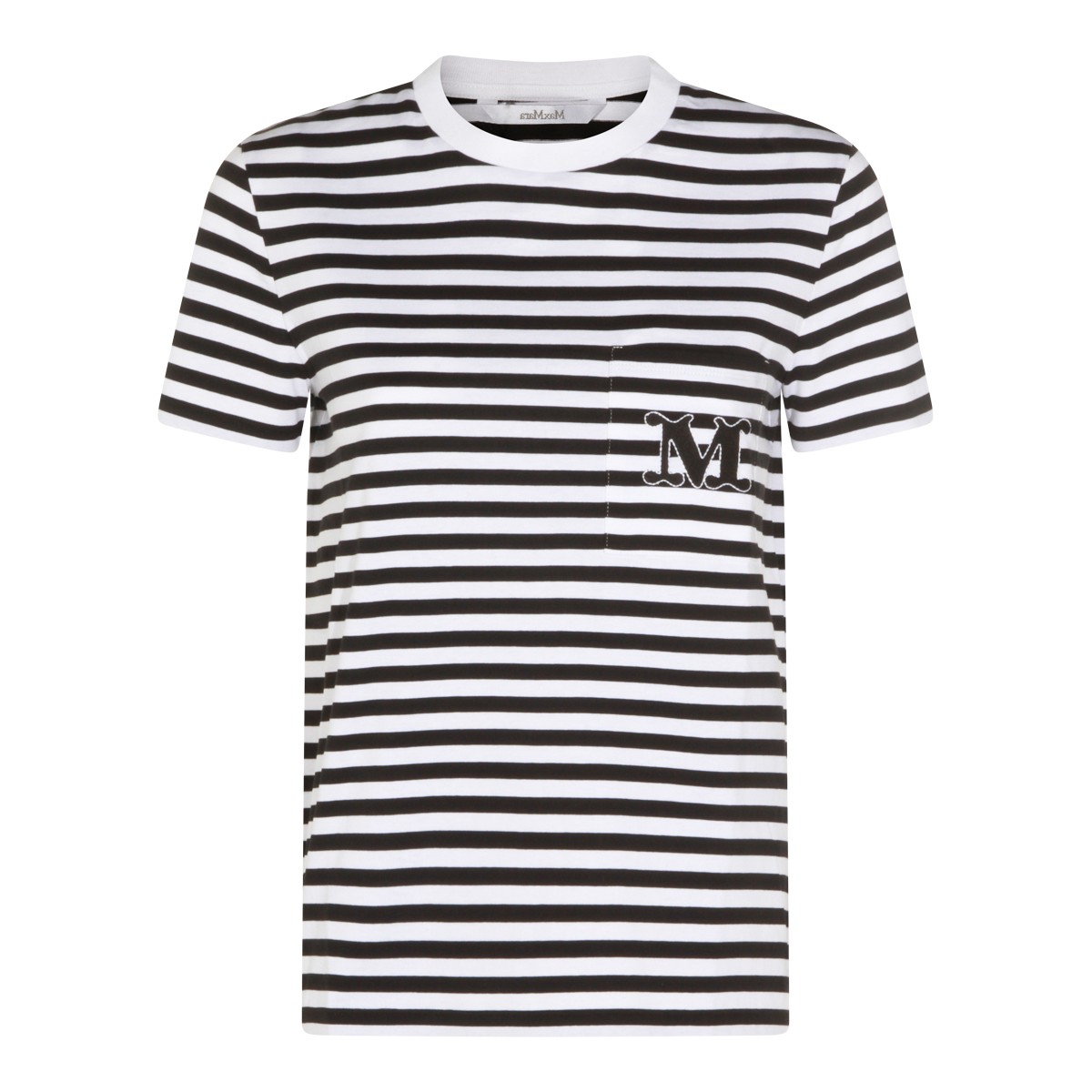 WHITE AND BLACK COTTON T-SHIRT