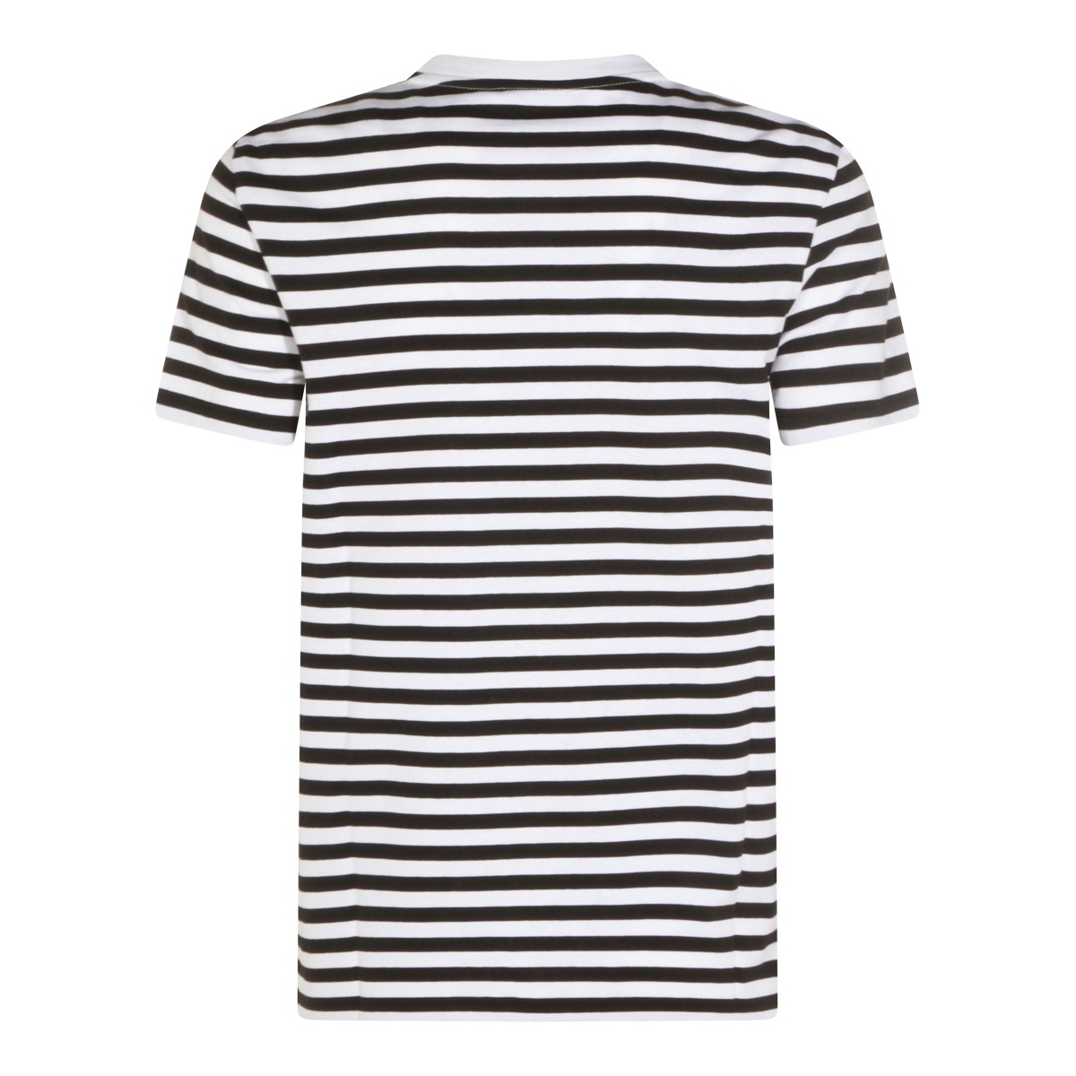 WHITE AND BLACK COTTON T-SHIRT