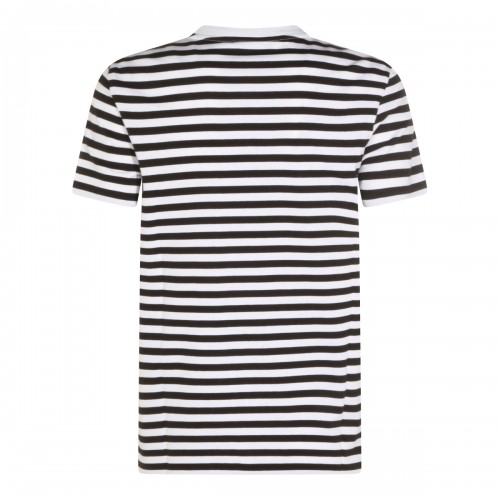 WHITE AND BLACK COTTON T-SHIRT