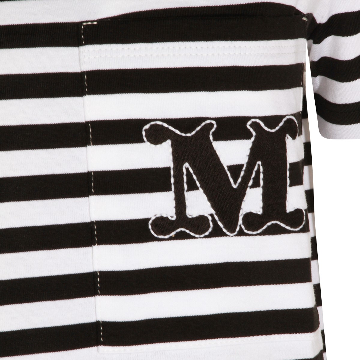 WHITE AND BLACK COTTON T-SHIRT