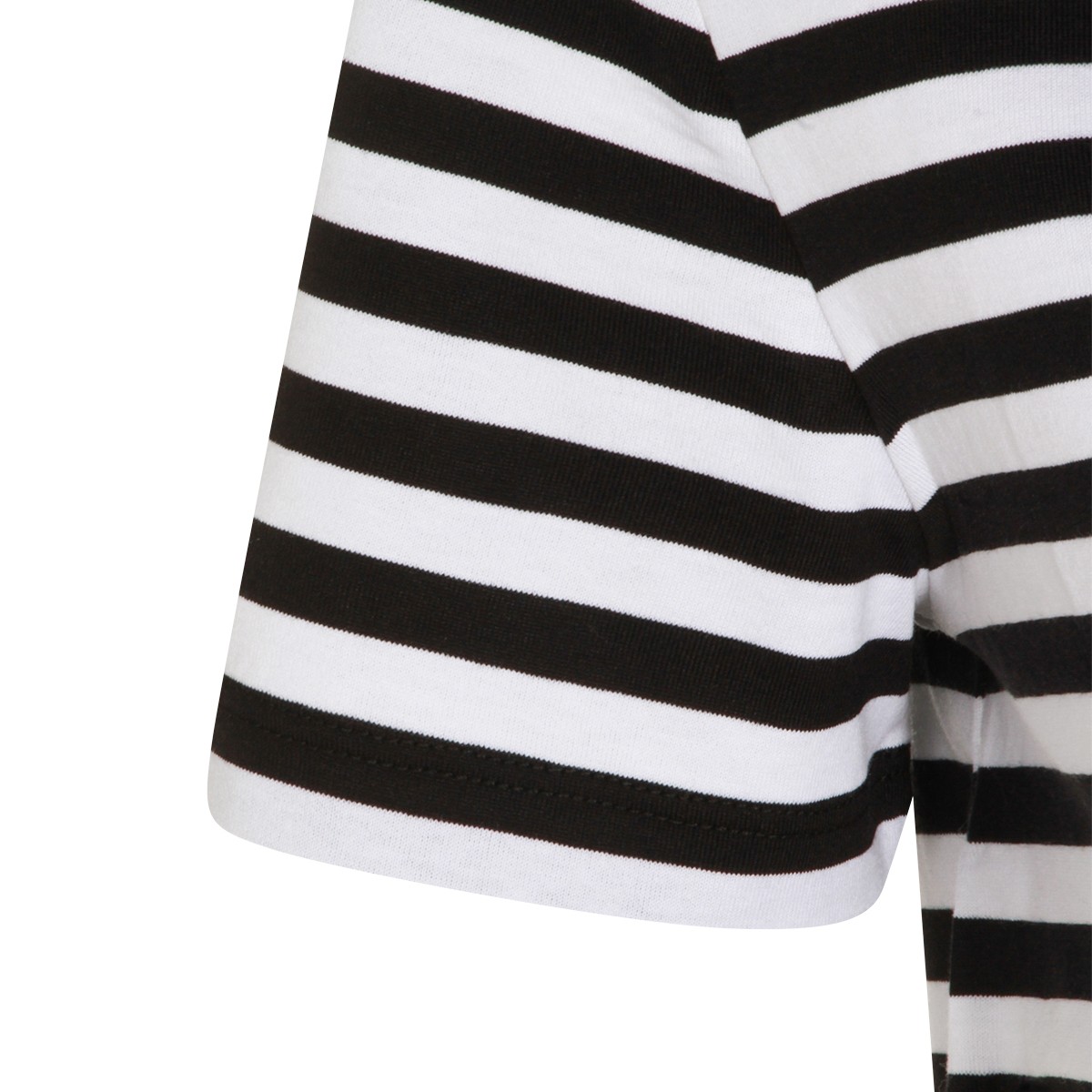 WHITE AND BLACK COTTON T-SHIRT