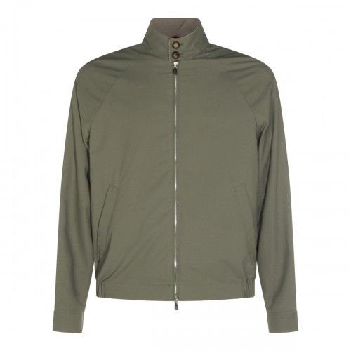GREEN COTTON CASUAL JACKET