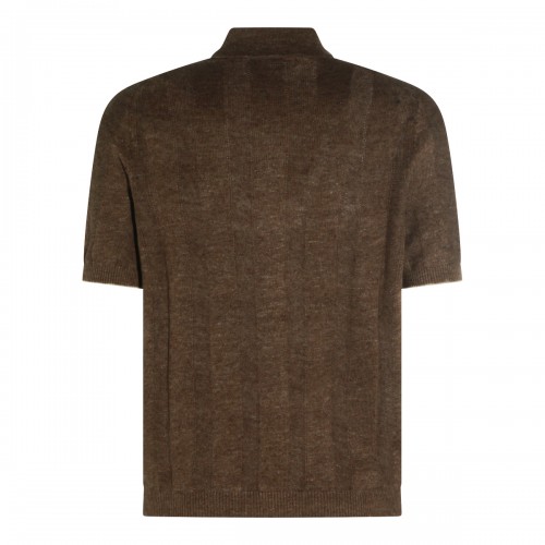 BROWN LINEN COTTON BLEND SHIRT 2