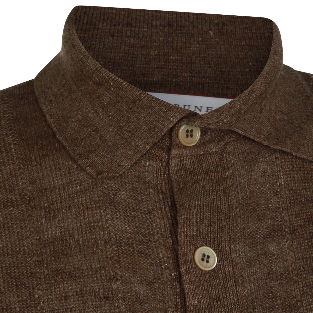 BROWN LINEN COTTON BLEND SHIRT