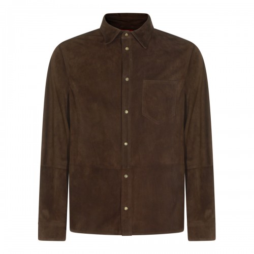 BROWN LEATHER SHIRT