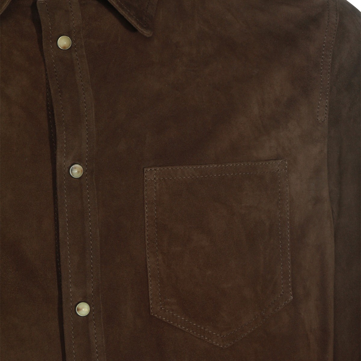 BROWN LEATHER SHIRT