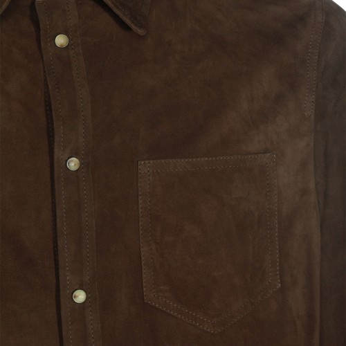BROWN LEATHER SHIRT