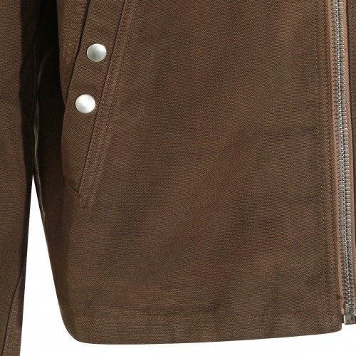 BROWN ZIPFRONT CASUAL JACKET