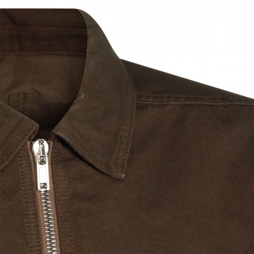 BROWN ZIPFRONT CASUAL JACKET
