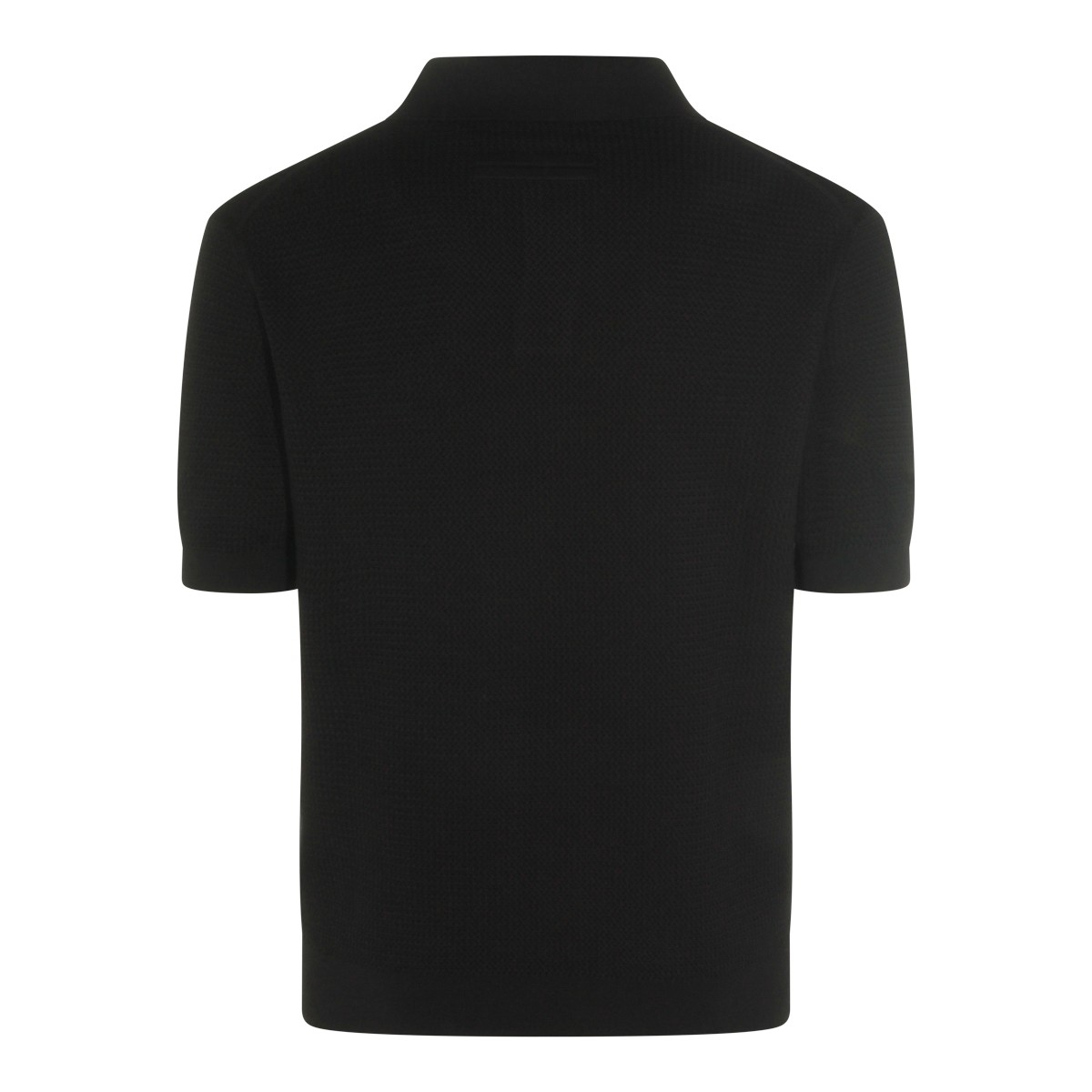 BLACK COTTON POLO SHIRT