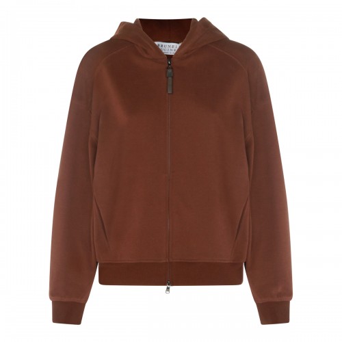 BROWN COTTON SWEATSHIRT