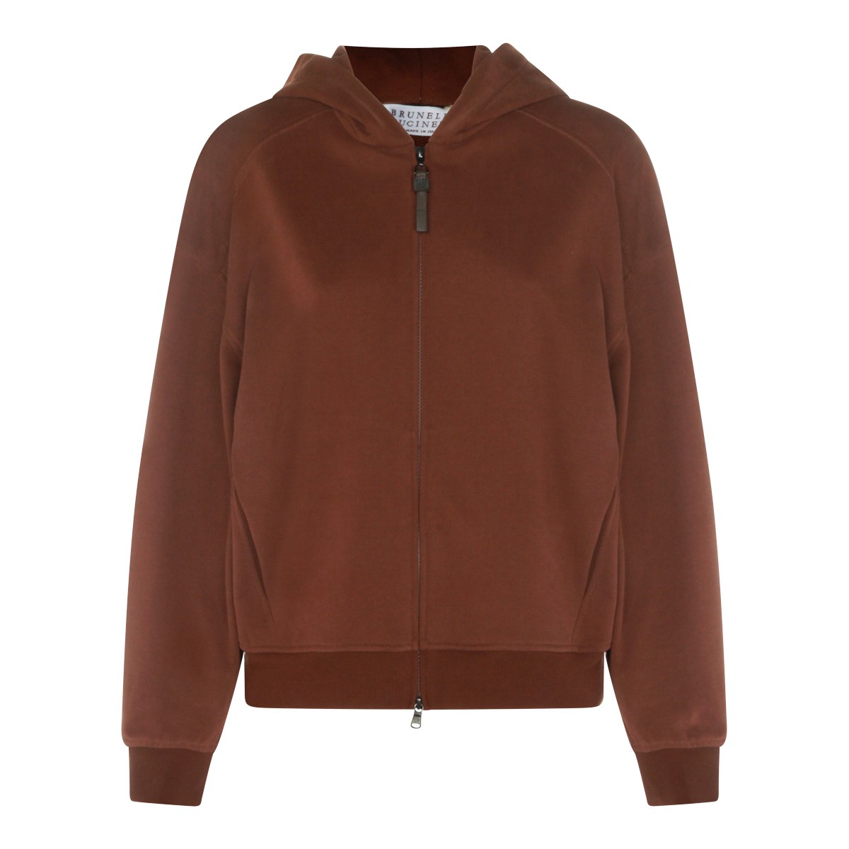 BROWN COTTON SWEATSHIRT