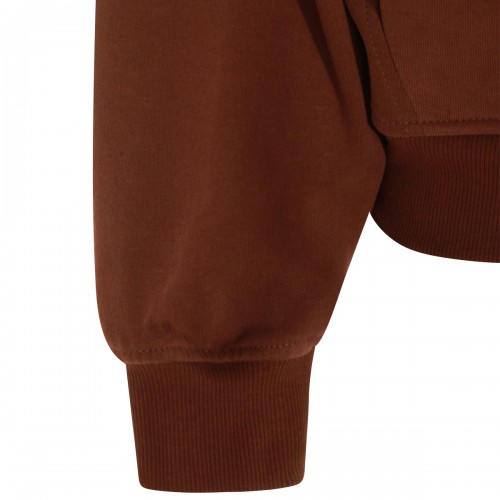 BROWN COTTON SWEATSHIRT