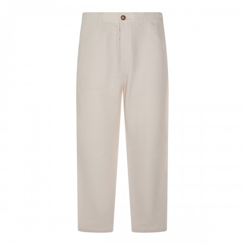 CREAM LINEN COTTON BLEND PANT