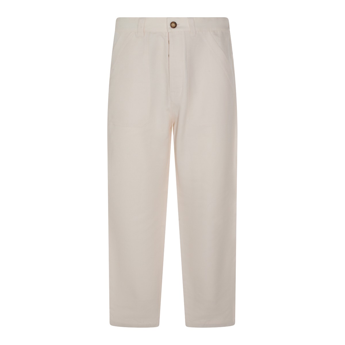 CREAM LINEN COTTON BLEND PANT